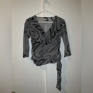 Vintage Fang Y2K Swirly Sheer Top